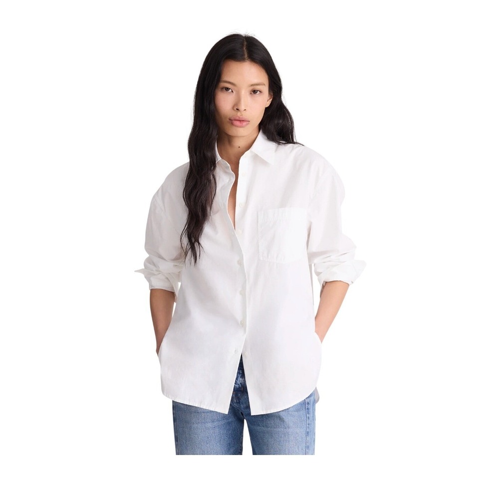 Madewell The Easy Shirt White Poplin Button Down Shirt‎ S